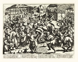 Festival bláznů, středověk. 1906 (litografie) od Pieter the Elder (after) Bruegel