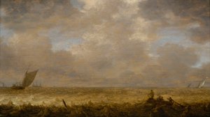 Mělké moře s rybářskými čluny, asi 1640 (olej na desce) od Pieter the Elder Mulier