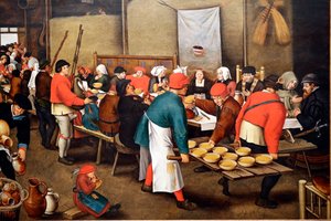 Muzeum Evora. Brueghel, Pieter mladší (asi 1564-1638). Svatební hostina (nebo selská svatba)
