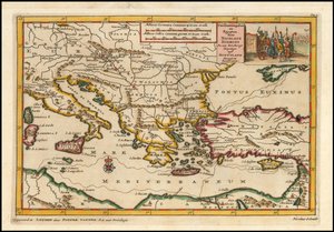 Mapa východního Středomoří z roku 1700, Pieter van der Aa od Pieter Van der Aa
