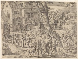 Selský jarmark Farmářský jarmark (název na objektu) od Pieter van der Borcht (I) (attributed to)
