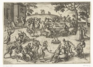 Open air banket Monkey game (název série) od Pieter van der Borcht (I)