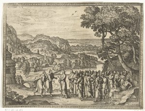 Kristus odpovídá Janovým učedníkům Obrázky a scény z Bible (název série) od Pieter van der Borcht (I)