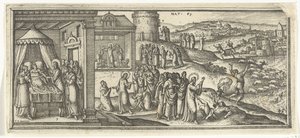 Uzdravení Kristova Biblické scény (název série) od Pieter van der Borcht (I)