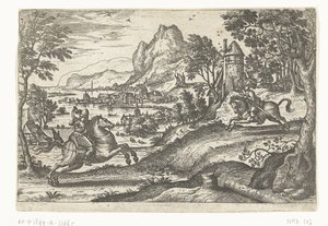 Krajina se dvěma jezdci. od Pieter van der Borcht (I)