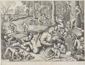 kramář okraden opicemi od Pieter van der Heyden