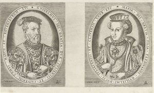 Portréty Viléma II., vévody z Gelre, a Marie Rakouské, vévodkyně z Gelre Portréty panovníků (název série) od Pieter van der Heyden