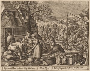 Podzim od Pieter van der Heyden after Hans Bol