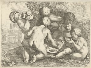 Bacchanal s pěti putti od Pieter van der Plas (II)