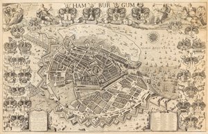 Mapa Hamburku, 1644. od Pietersen