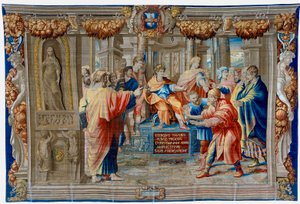Tapiserie ze 17. století zobrazující Oslepení čaroděje Elimy od Pietro 1579 1669 Fevère