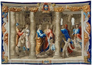Tapiserie ze 17. století zobrazující Uzdravení mrzáka od Pietro 1579 1669 Fevère