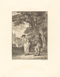 Diviner of the Village (Colette Weeping) od Pietro Antonio Martini after Jean Michel Moreau