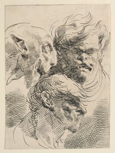Groteskní hlavy od Pietro Antonio Novelli