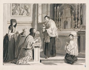 Svaté přijímání aneb Eucharistie ze sedmi svátostí od Pietro Antonio Novelli