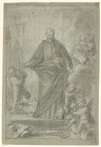 Svatý Kajetán z Thiene (?) obklopený putti od Pietro Antonio de Pietri