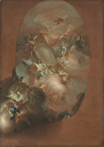 Studie "Apoteóza Ferdinanda IV. a Marie Karolíny, krále a královny neapolské" (pro Palazzo dei Regi Studi, Neapol) od Pietro Bardellino