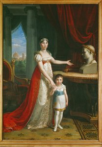 Elisa Bonapartová, sestra Napoleona I., velkovévodkyně toskánská, se svou dcerou Napoleonkou Elisou ...