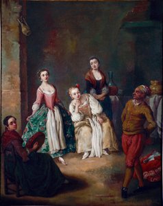 La forlane (La furlana), oblíbený tanec v oblasti Benátek. Obraz Pietro Longhi (1702-1785) 1750 Ne. 62x51 cm Ca 