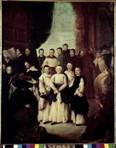 Benátské bratrstvo (La frateria di Venezia) - Malba Pietra Longhiho (1702-1785), olej na plátně, 61x49 cm od Pietro Longhi