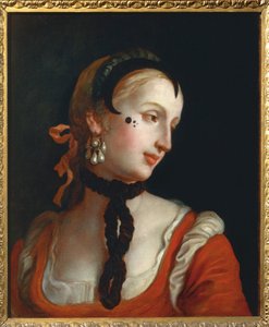 Venice: Woman with a Beauty Spot, Pietro Longhi od Pietro Longhi