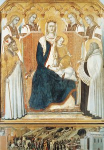 Itálie, Siena, Madona s anděly a svatými od Pietro Lorenzetti