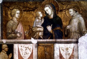 Madona s dítětem mezi svatým Františkem a svatým Janem Evangelistou, c1320