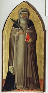 Polyptych života Beaty Umilty (detail Beaty) - Detrempe na dřevě od Pietro Lorenzetti