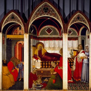 Triptych Narození Panny Marie od Pietro Lorenzetti