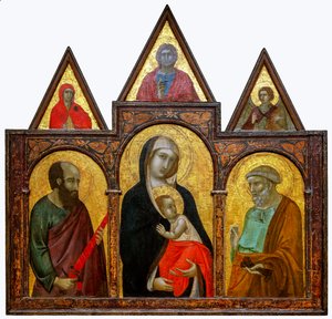 Panna a dítě se svatými Pavlem a Petrem, 1310-20 od Pietro Lorenzetti