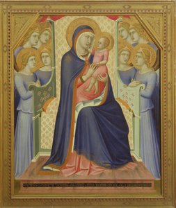 Panna s dítětem na trůně s anděly, 1340 (tempera na desce) od Pietro Lorenzetti