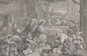 Kristus proměnil vodu ve víno na svatbě v Káně, 1743-63.