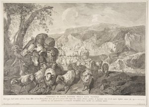 Odchod Davida Pastýře z domu jeho otce Partenza di David pastore..., 1743-63. od Pietro Monaco