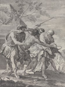 Mojžíš bránící dcery Jetro, 1732-50.