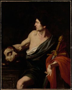 David s hlavou Goliáše, asi 1630 (olej na plátně)