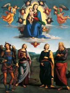 Madonna in Glory, cca 1500-1501, od Pietra Perugina (cca 1450-1523), olej na dřevě, 330x265 cm. od Pietro Perugino