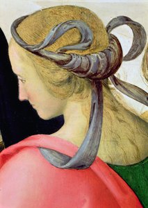 Marriage of the Virgin, detail zobrazující jednu ze společnic Panen, 1500-04 detail olej na plátně z 53750 od Pietro Perugino
