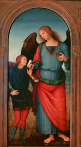 Polyptik Chartreuse z Pavie: „“Tobie a archanděl Gabriel““ Malba Pietra Vannucciho dit il Perugino (Perugin od Pietro Perugino