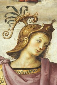 Publius Scipio, od Perugina (1450 cca-1523), freska, Audienční sál, College of Cambio, Palazzo dei Priori, Perugia, Umbria, Itálie, patnácté a šestnácté století od Pietro Perugino