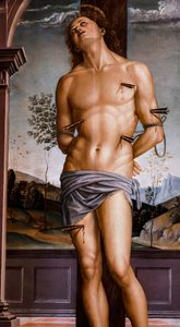 Svatý Šebestián po roce 1490. Olej na desce. od Pietro Perugino