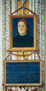Autoportrét a titulní razítko od Pietro Perugino