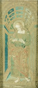 Svatý Jan Evangelista, od Pietra Perugina (asi 1450-1523), výšivka hedvábím, zlatem a stříbrem od Pietro Perugino