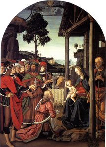 Klanění tří králů, ca. 1470-1480 od Pietro Perugino