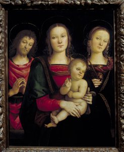 Panna s dítětem obklopená svatým Janem Křtitelem a svatou Kateřinou Obraz od Pietra Vannucciho dit il Perugino (Le Perugin od Pietro Perugino