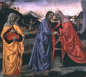 The Visitation (tempera na panelu) od Pietro Perugino