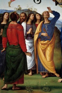 Nanebevstoupení Krista Detail představující apotery. Obraz od Pietra Vannucciho dit il Perugino (Le Perugin od Pietro Perugino