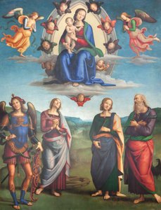 Panna s dítětem ve slávě se svatými od Pietro Perugino