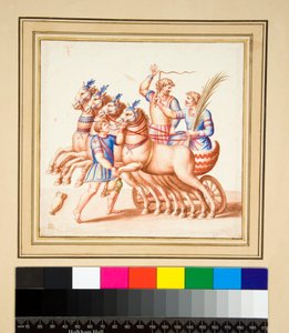 Dva vozatajové (černá křída, někteří s perem a hnědým inkoustem, obarveni akvarelem) od Pietro Santi Bartoli
