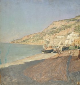 Pláž Amalfi (olej na plátně)