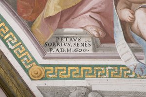 Podpis umělce, Korunování Panny Marie (freska) (detail 3496331)
